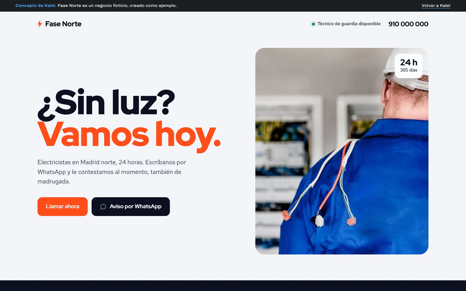 Portada de la web de muestra de Fase Norte
